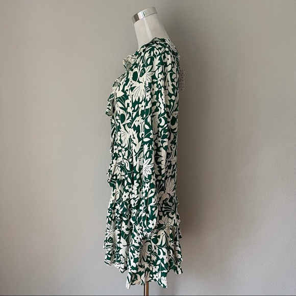 Free People Green Floral Dress Size L - Picture 8 of 10